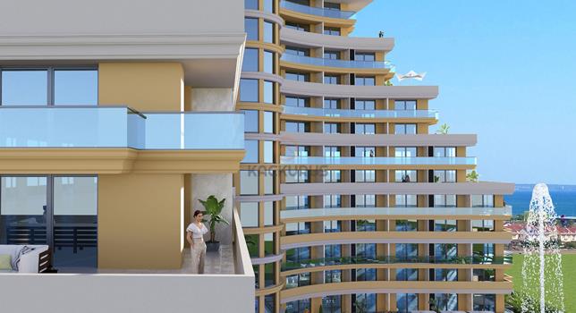 Luksusowe życie śródziemnomorskie z apartamentami 48 m² 1+1 i kawalerkami w İskele Long Beach